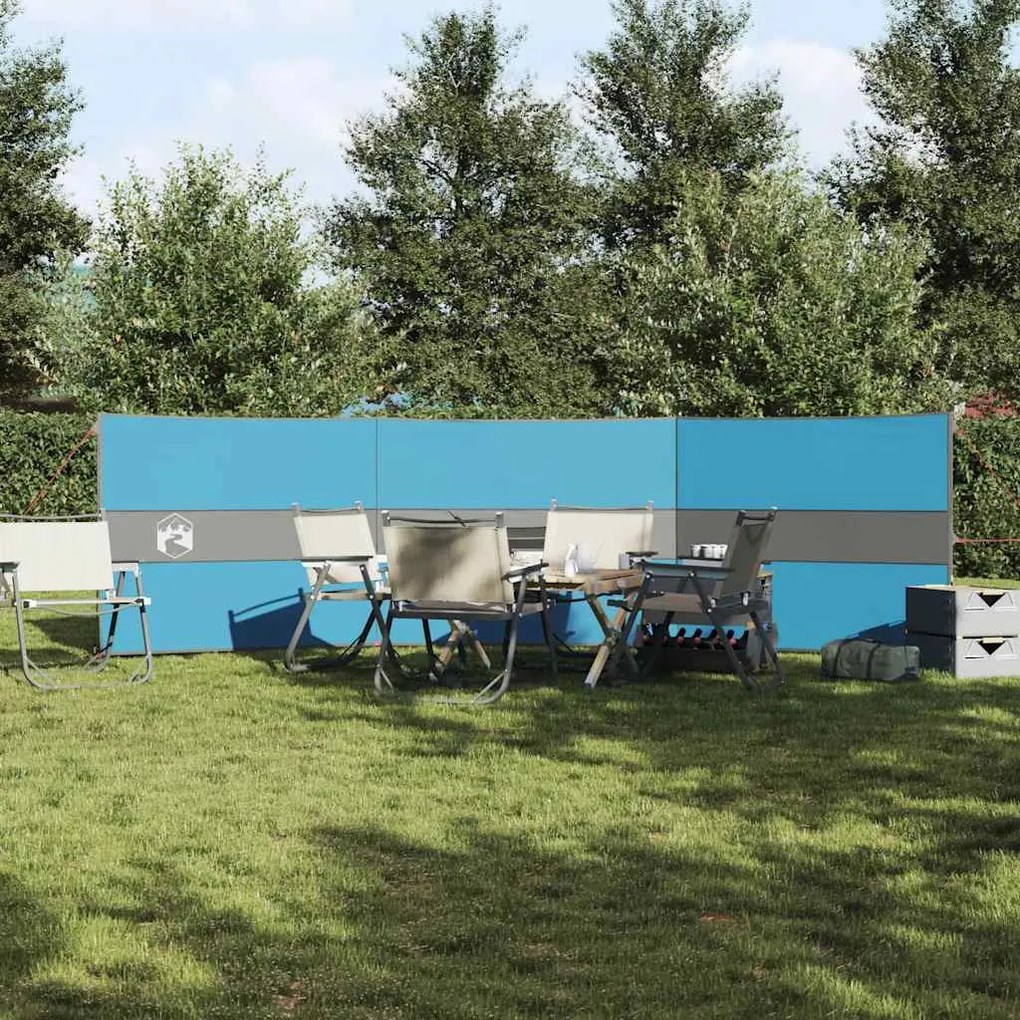 Corta-vento de campismo 490x123 cm impermeável azul