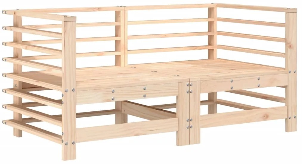 7 pcs conjunto lounge de jardim pinho maciço
