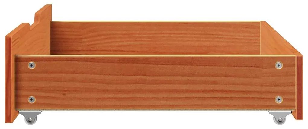 Gavetas para cama 2 pcs 75x55x17 cm pinho maciço castanho-mel