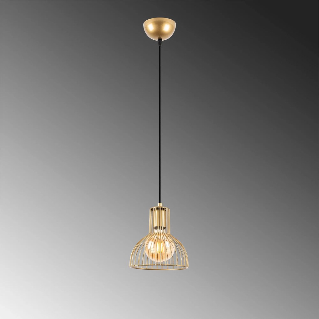 Candeeiro de Teto Vazo – Dourado Brilhante – 17 x 17 x 114 cm
