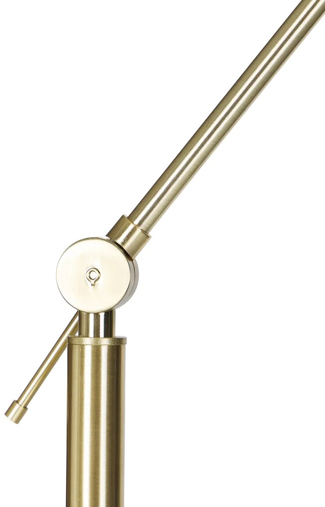 Candeeiro de pé dourado com abajur em bouclé castanho 50 cm regulável - Editor Design,Moderno