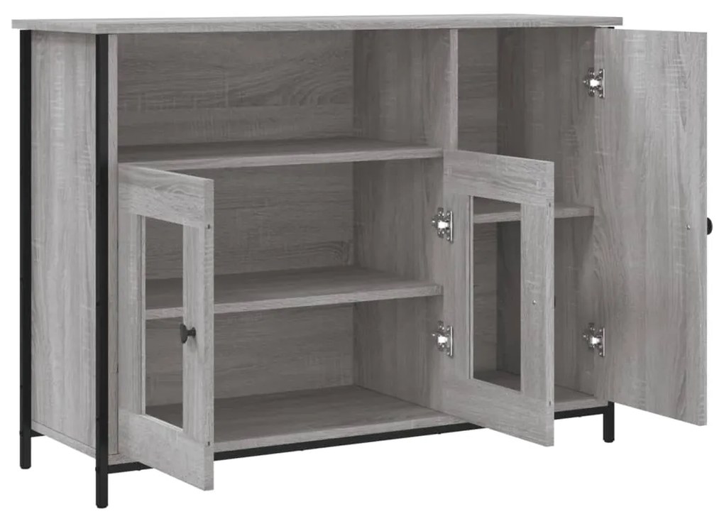 Aparador 100x35x75 cm derivados de madeira cinzento sonoma