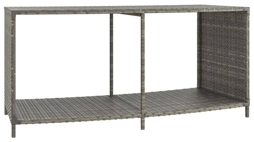 Prateleiras de arrumação 2 pcs vime PE cinzento