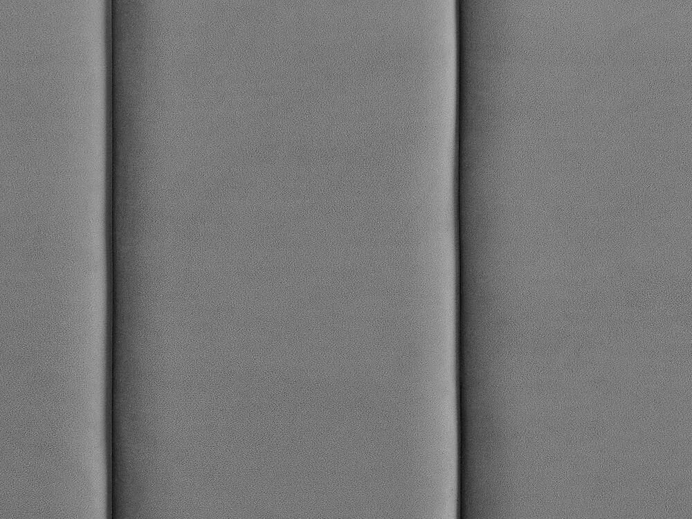 Cama de casal em veludo cinzento 180 x 200 cm VILLETTE Beliani
