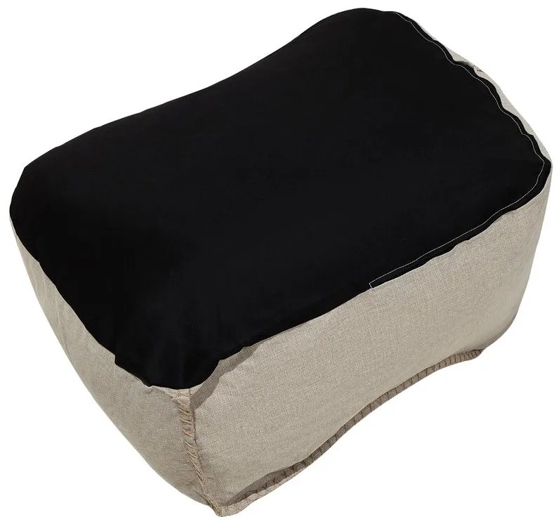 Pufe poltrona creme LINEN DROP Beliani