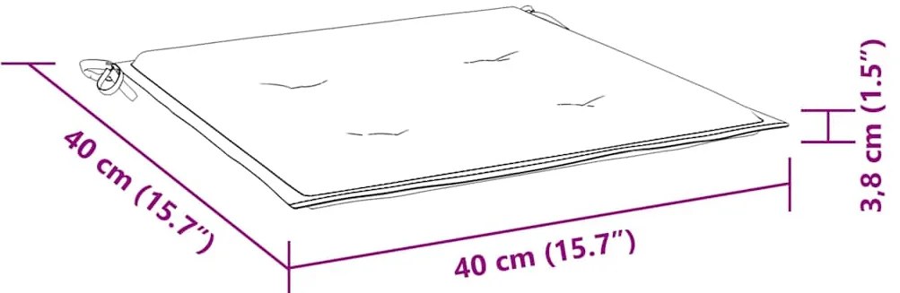 Almofadões p/ cadeira 6pcs 40x40x4 cm tecido multicor