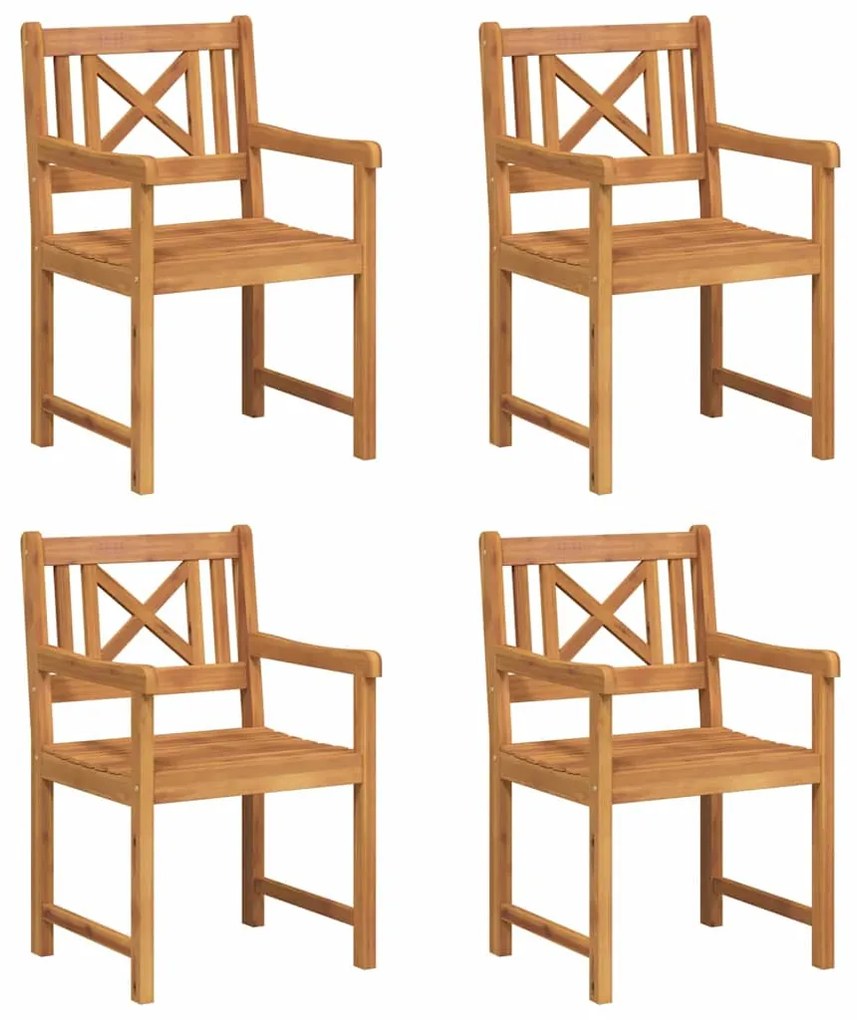 Cadeiras de Jardim vidaXL 4 pcs 56x55.5x90 cm Madeira Maciça de Acácia