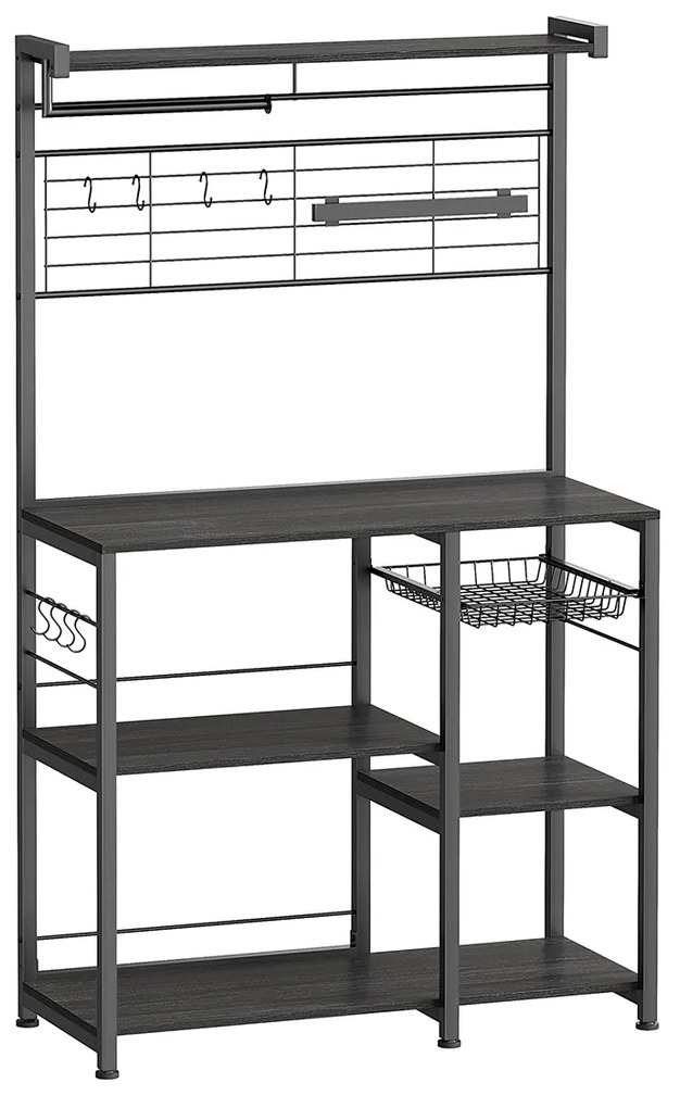 Armário de cozinha com fita magnética 12 ganchos 42 x 90 x 167,3 cm preto