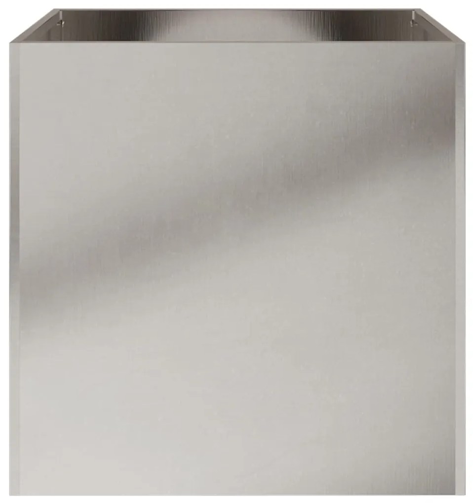 Vaso/floreira 42x40x39 cm aço inoxidável prateado