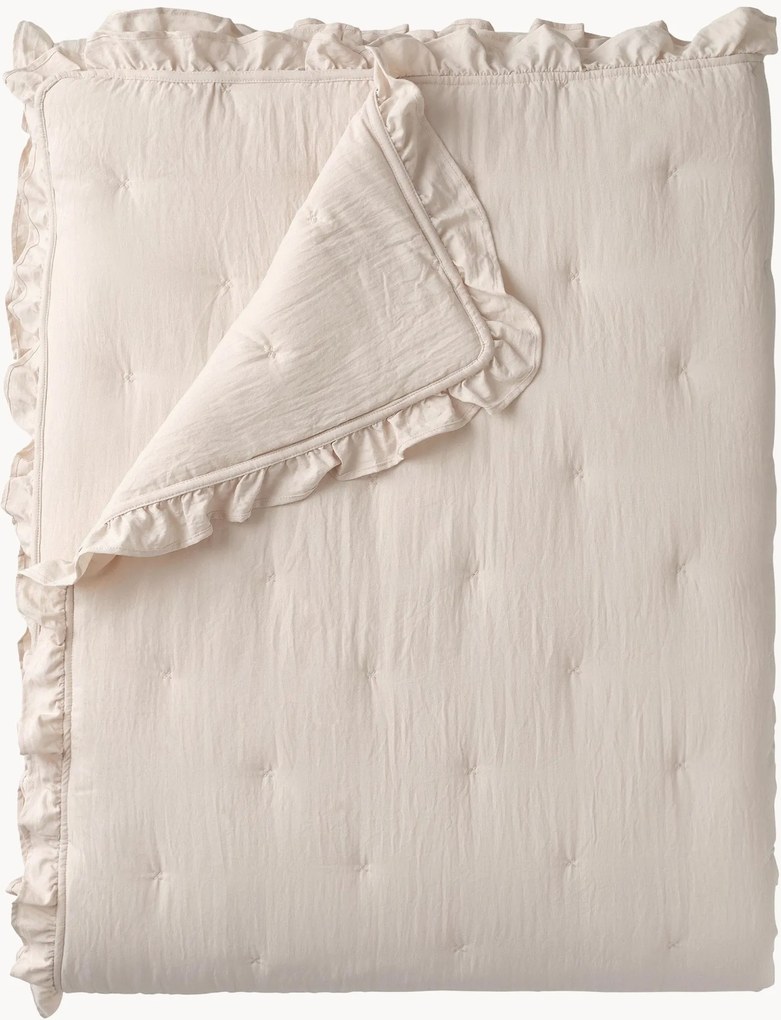 Colcha acolchoada com folho Aimée