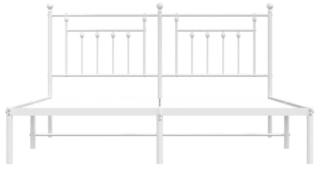 Estrutura de cama com cabeceira 180x200 cm metal branco