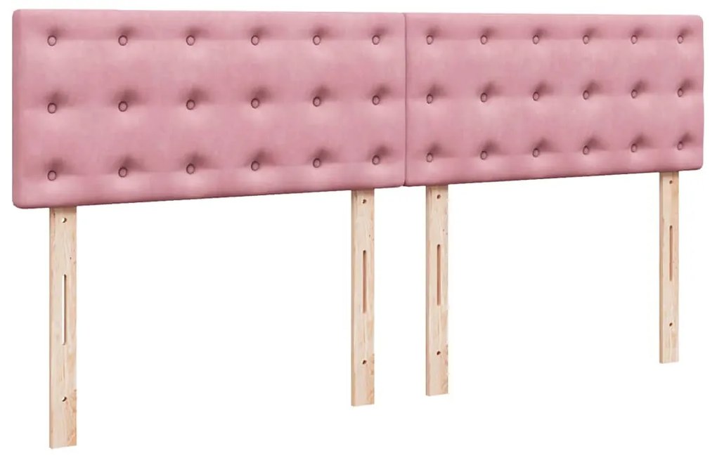 Cama com molas/colchão 200x200 cm veludo rosa