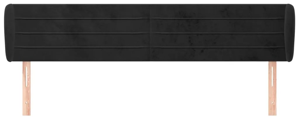 Cabeceira de cama c/ abas veludo 163x23x78/88 cm preto