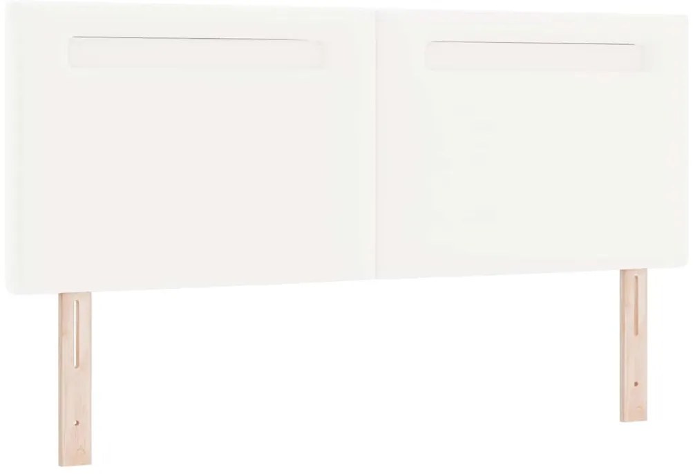 Cama Box com Colchão Branca, 140x200 cm, feita de couro sintético.