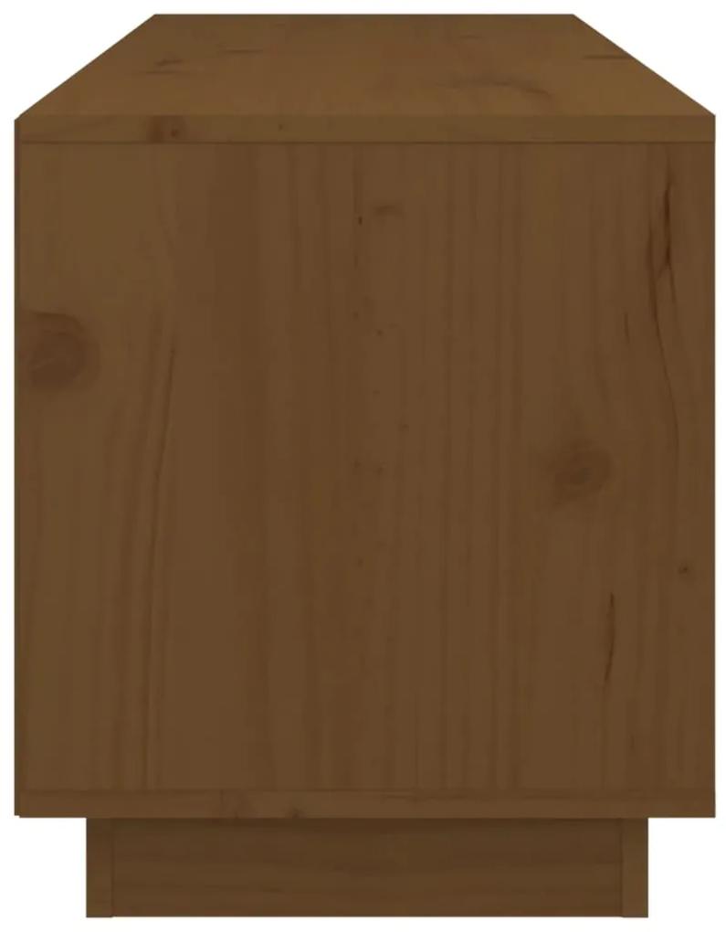 Móvel de TV 105x34x40 cm madeira de pinho maciça castanho mel