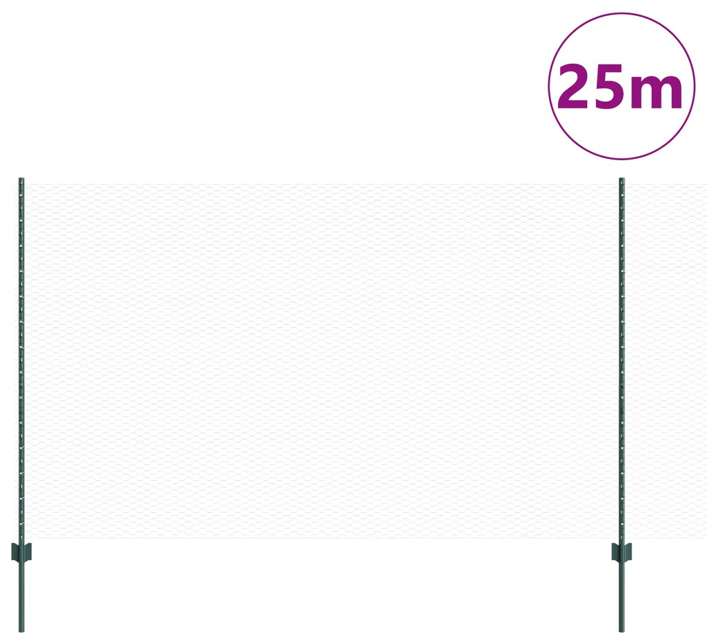 Postes de Cerca 11 pcs U-Channel Verde 140 cm Aço