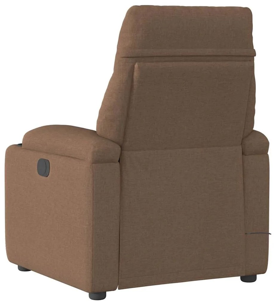 Poltrona de massagens reclinável tecido castanho