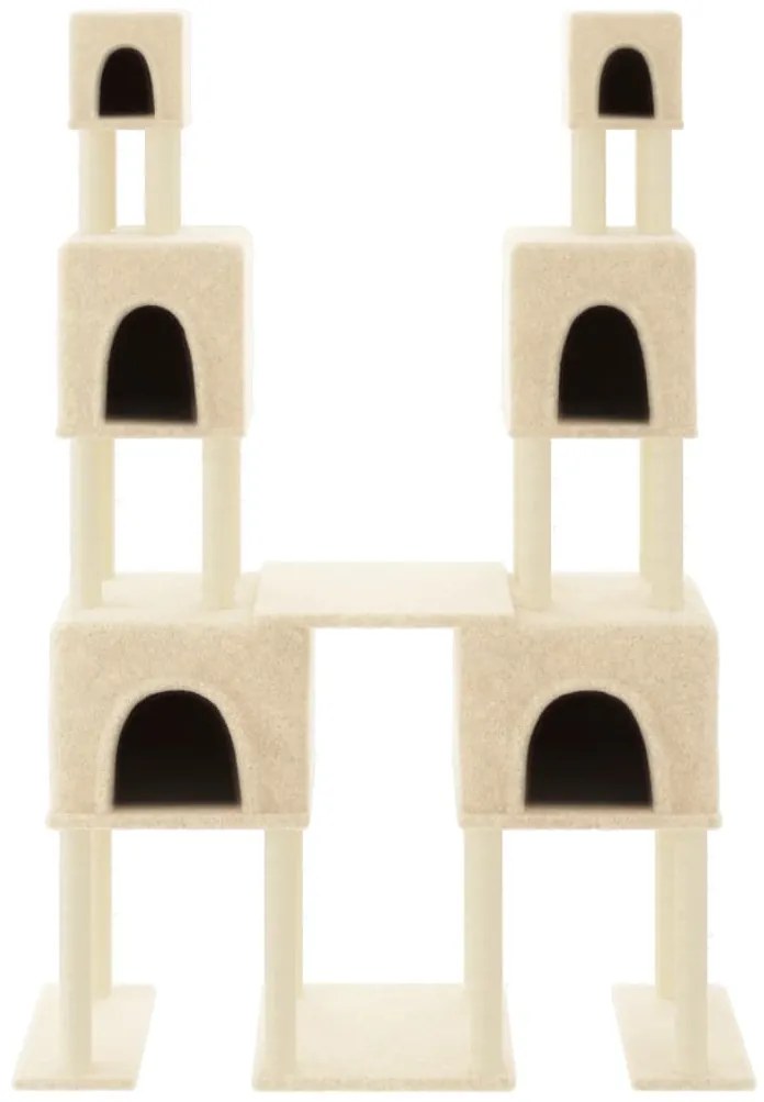 Árvore para gatos c/ postes arranhadores sisal 199 cm cor creme