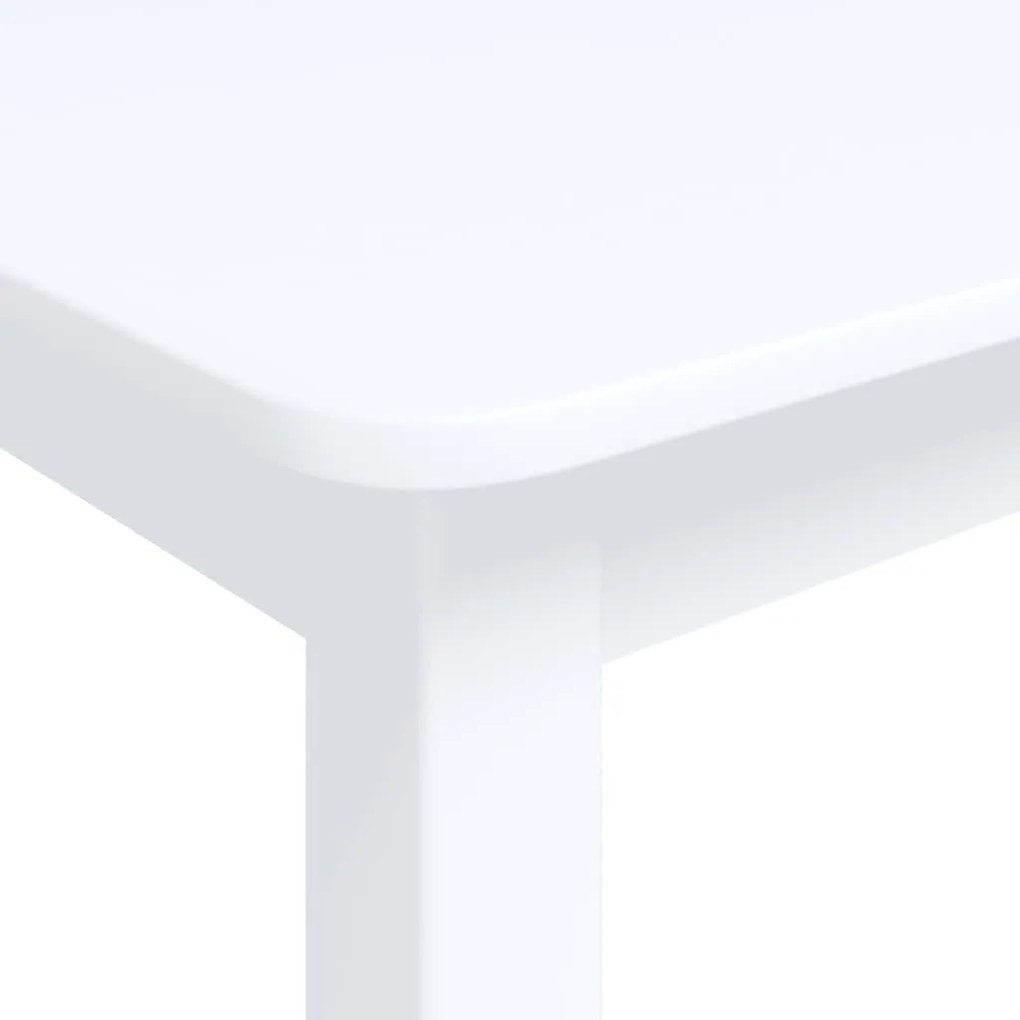 Mesa de jantar 114x71x75cm madeira de seringueira maciça branco