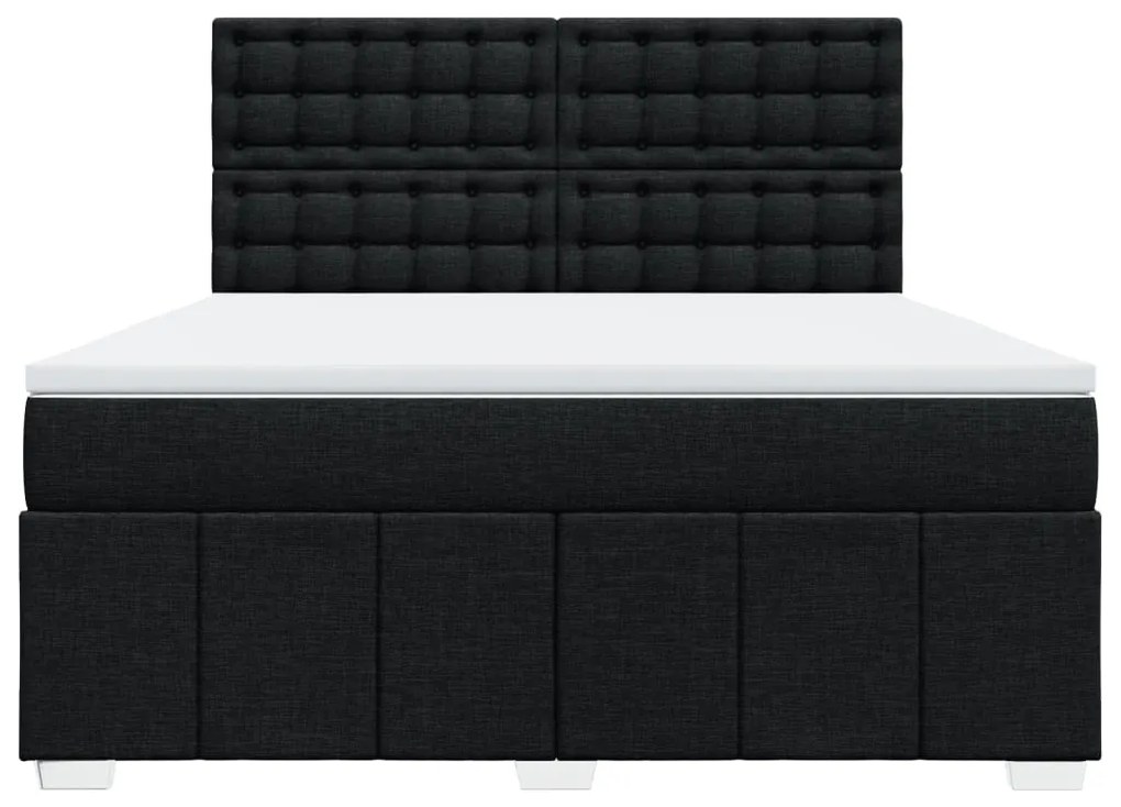 Cama com molas/colchão 180x200 cm tecido preto