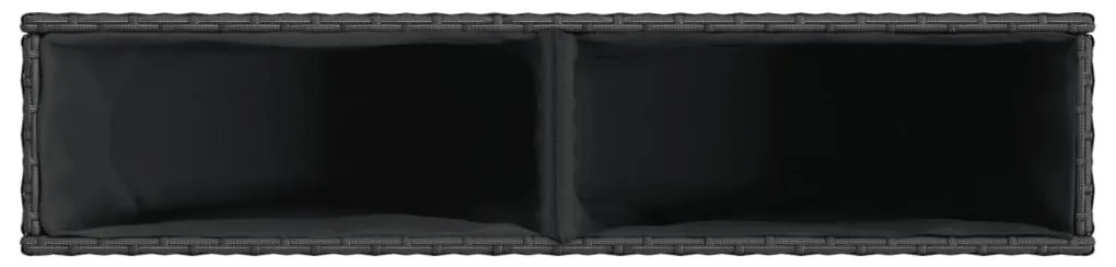Floreira com 2 vasos 90x20x40 cm vime PE preto