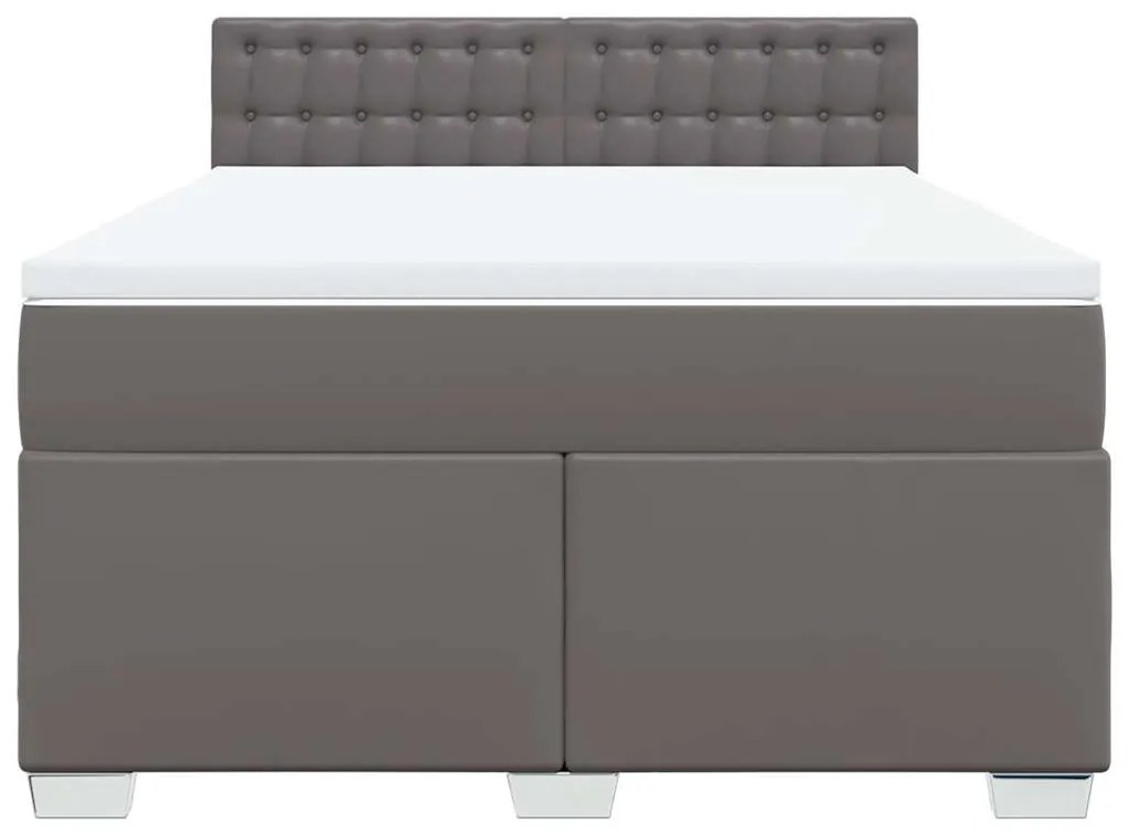 Cama com Molas/Colchão e Luzes Led - 160x200 cm - Couro Artificial Cin