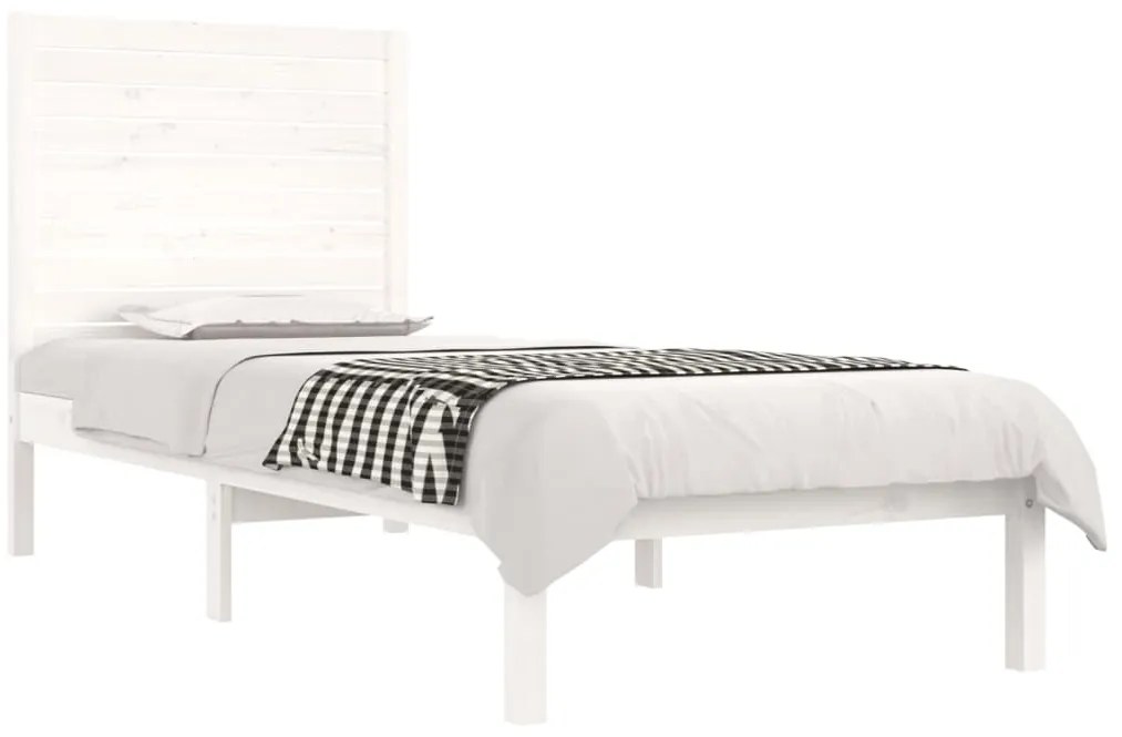 Estrutura cama pequena solteiro 75x190 cm madeira maciça branco