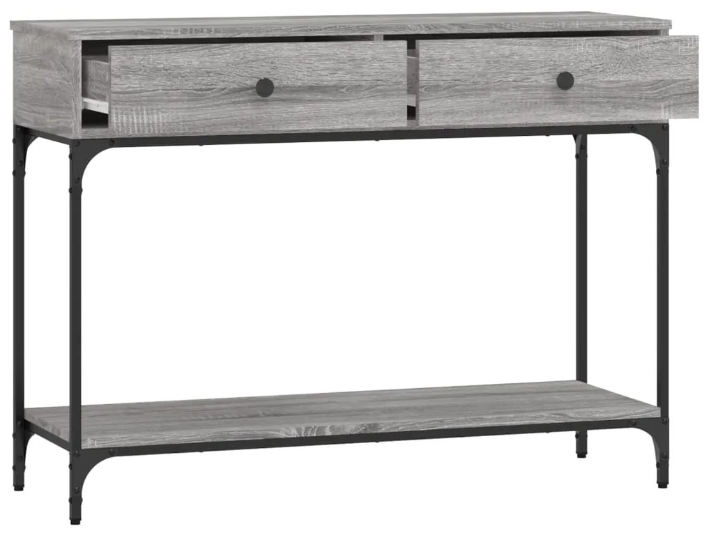 Mesa consola 100x34,5x75cm derivados de madeira cinzento sonoma