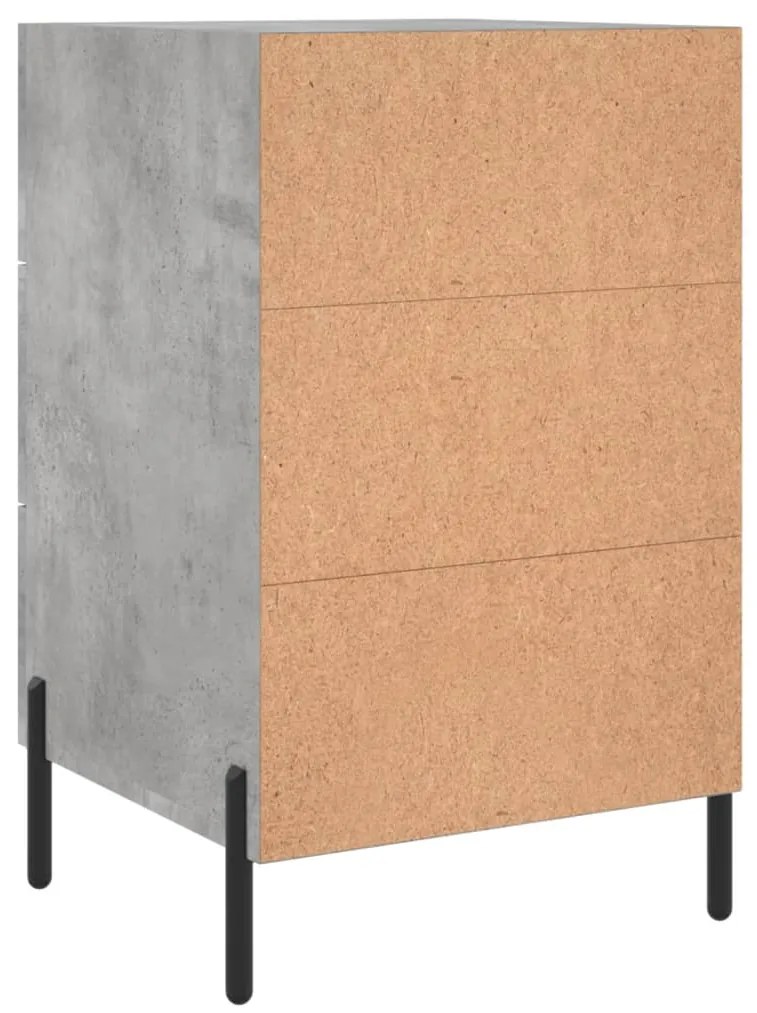 Mesa de cabeceira 40x40x66 cm derivados madeira cinza cimento