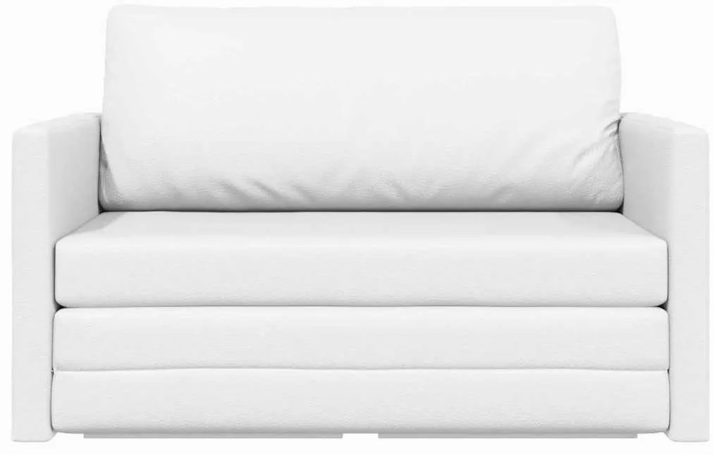 Sofá Cama de Chão 2-em-1 Branco 124x71x78 cm Couro Sintético