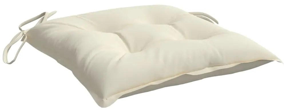 Almofadões de cadeira 2 pcs 50x50x7cm tecido oxford branco nata