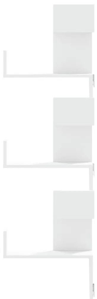 Estante de parede p/ canto 45x45x147 cm deriv. madeira branco