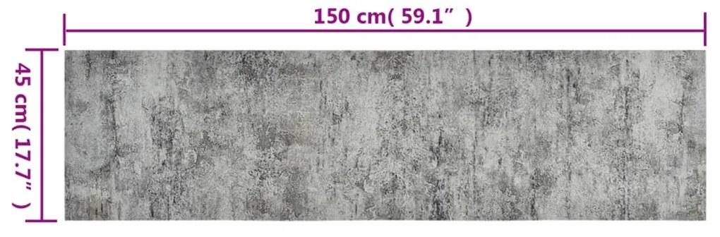 Tapete de cozinha lavável 45x150 cm veludo padrão betão