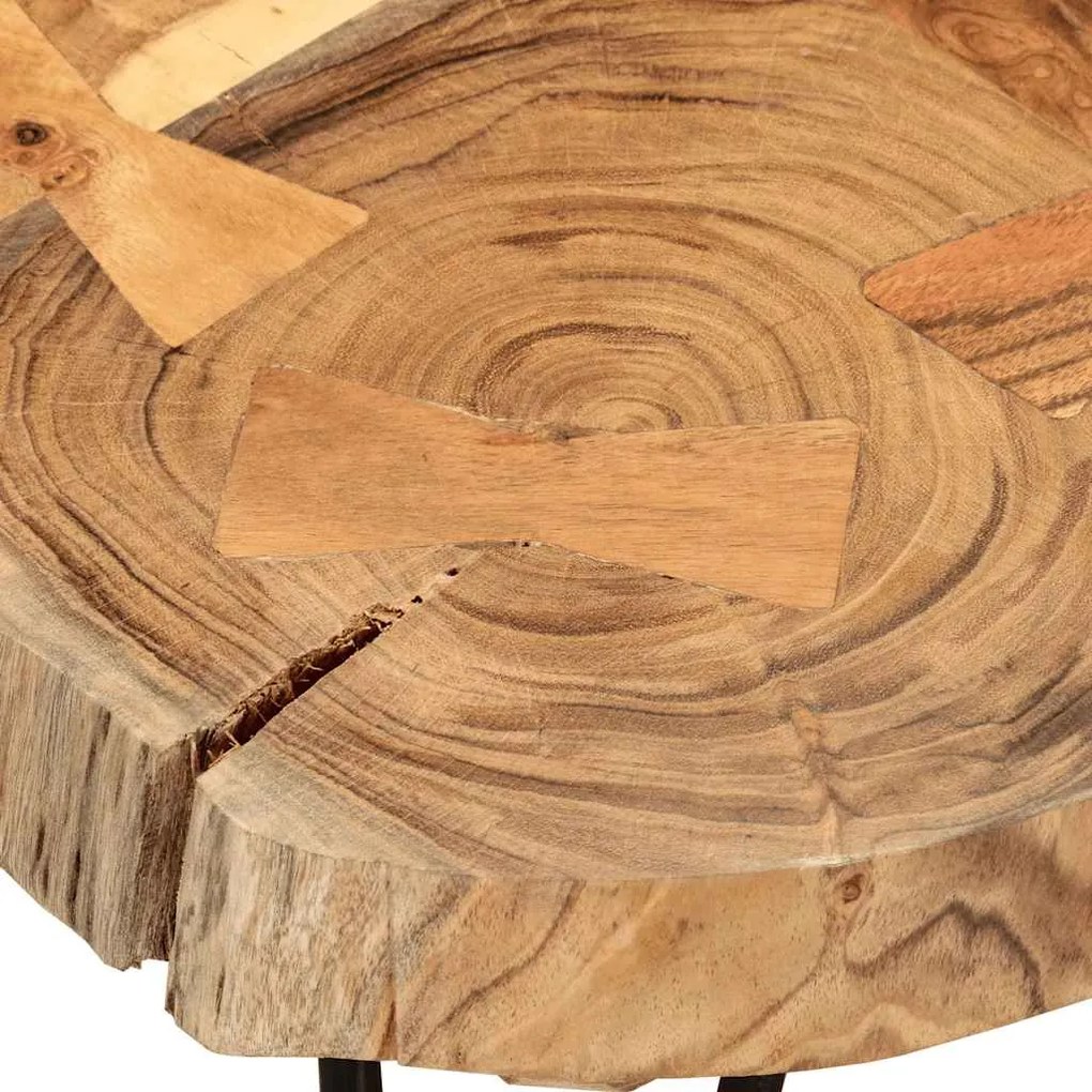 Mesa de centro 35 cm 4 troncos madeira de acácia sólida