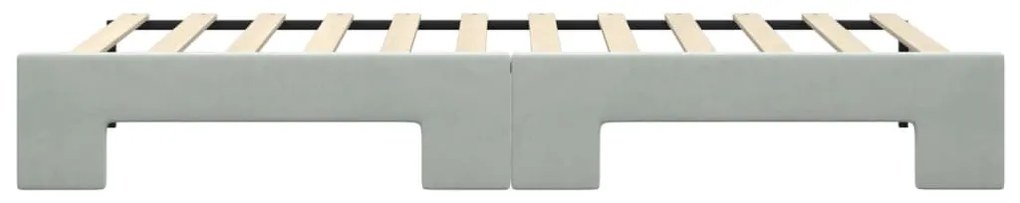 Sofá-cama com gavetão 90x200 cm veludo cinzento-claro