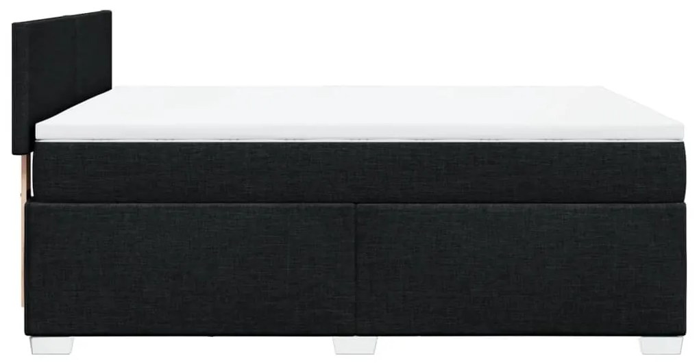 Cama com molas/colchão 160x200 cm tecido preto