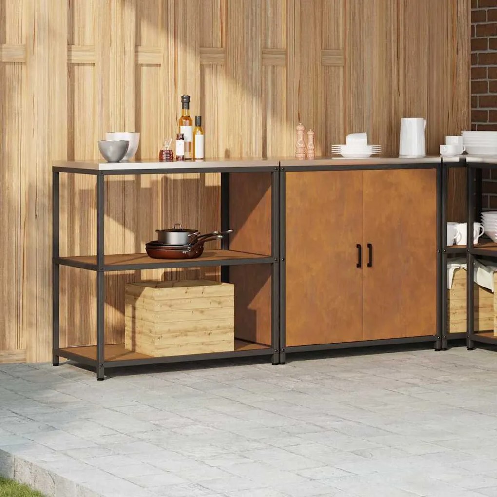 Conjunto de Armazenamento de Cozinha 2 pcs Ferro Enferrujado