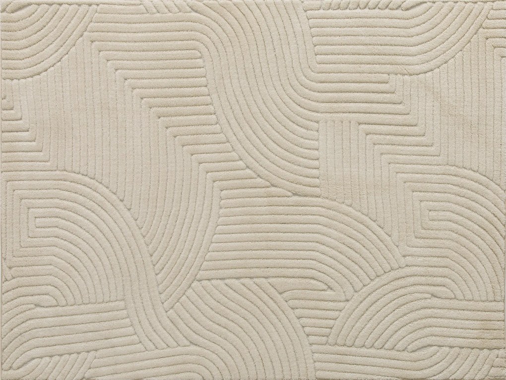 HOMCOM Tapete Sala de Estar 160x230 cm Tapete Pelo Curto Estilo Moderno Base Antiderrapante Tecida à Máquina Creme | Aosom Portugal