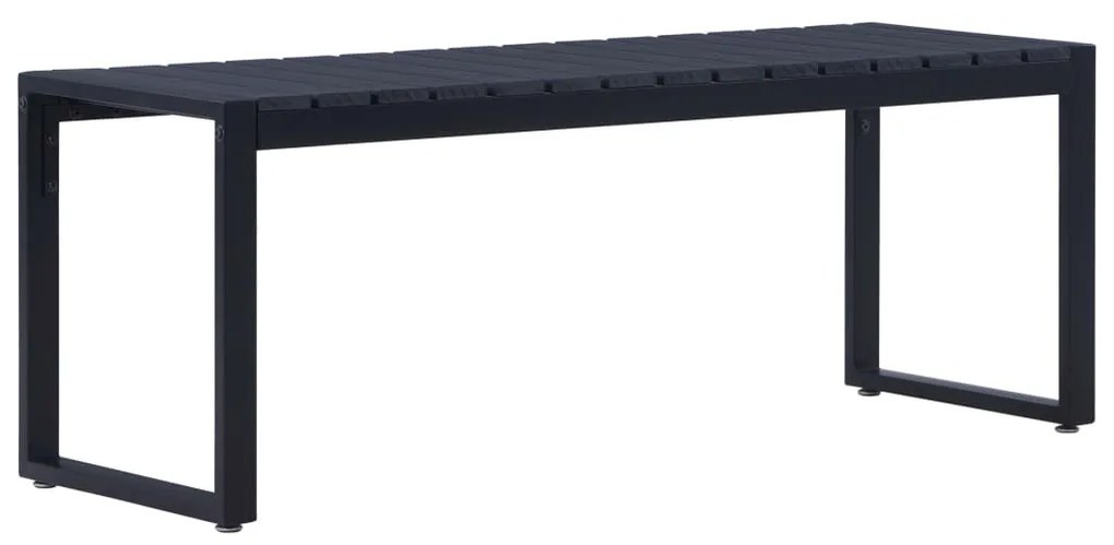 Banco jardim 120,5 cm placa de PS preto