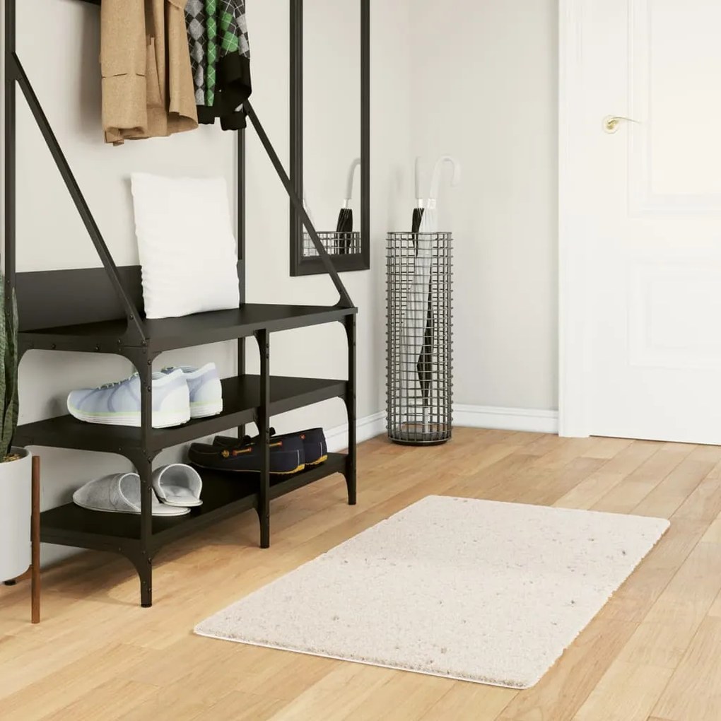 vidaXL Tapete shaggy de pelo alto PAMPLONA 60x110 cm creme