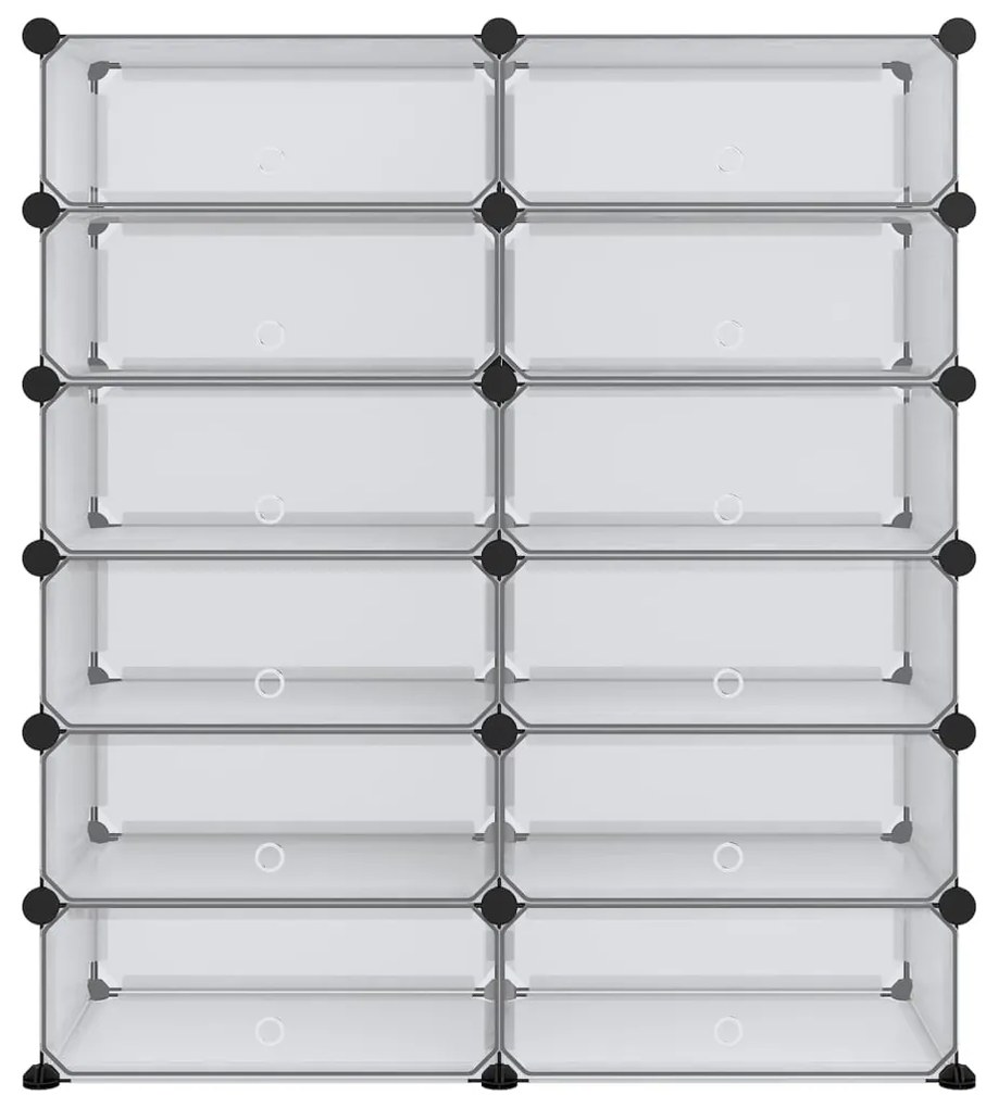 Sapateira 94,5x36,5x106 cm PP transparente