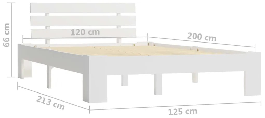 Estrutura de cama 120x200 cm pinho maciço branco