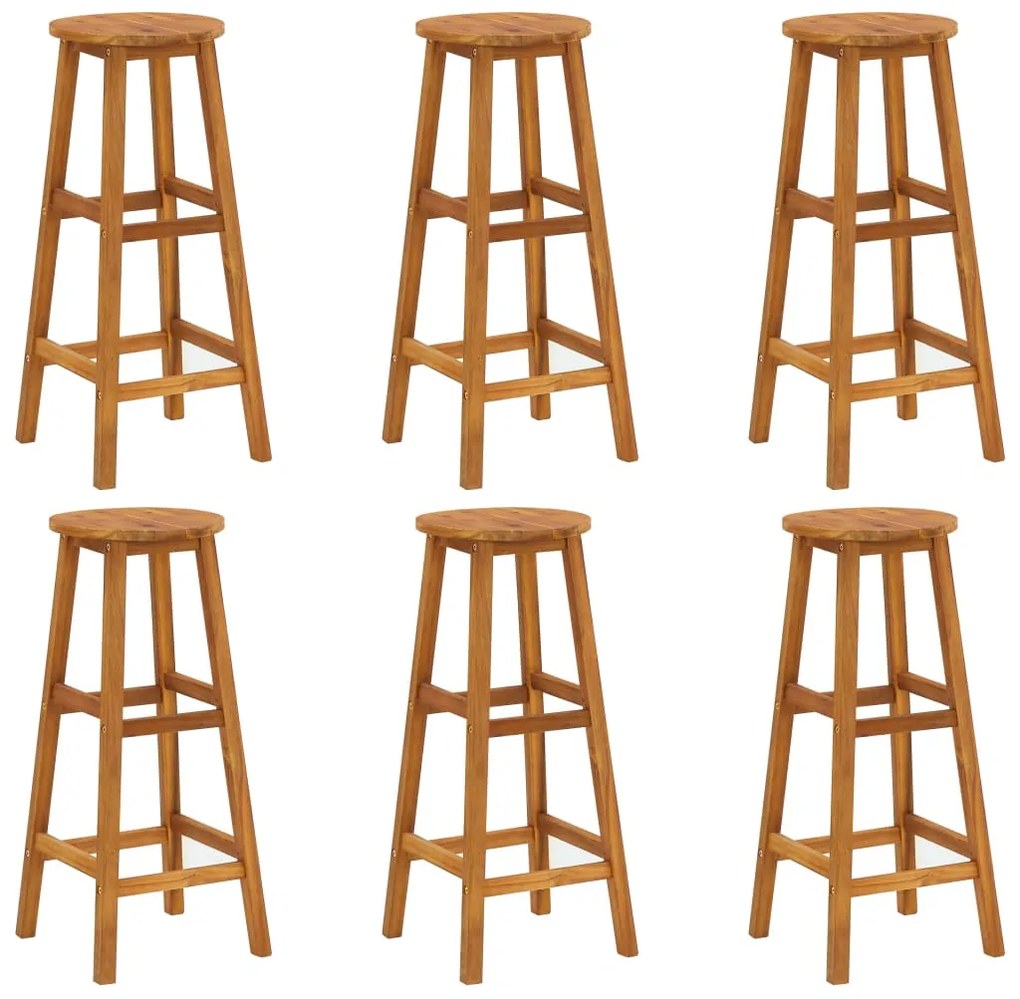 7 pcs Conjunto de bar para jardim madeira de acácia maciça