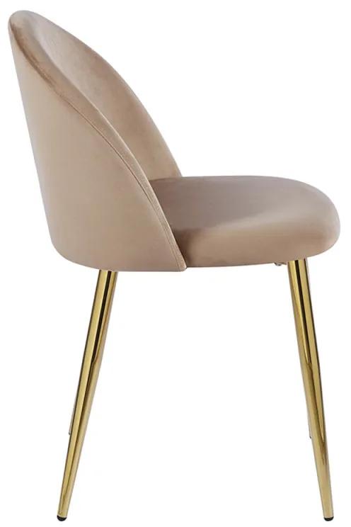 Cadeira Vint Veludo Golden - Champanhe