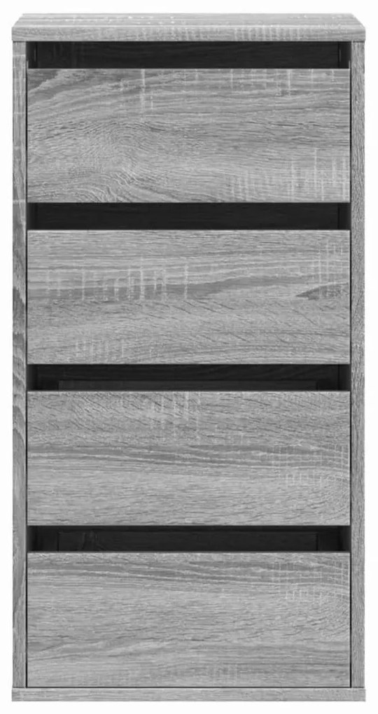 Cómoda com 4 Gavetas - 40x41x76 cm - derivados de madeira - cinzento