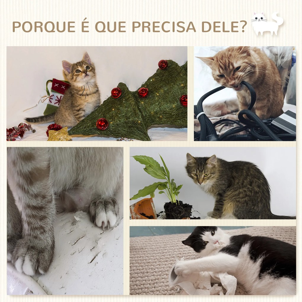 Conjunto de Prateleiras de Parede para Gatos de 4 Peças com 3 Postes de Sisal Rede e 1 Plataforma para Saltar de 3 Níveis Cinza