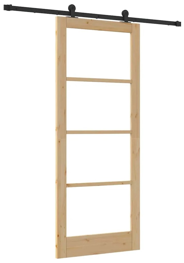 Porta Deslizante vidaXL com Conjunto de Hardware 'ORKDAL'Madeira Maciç