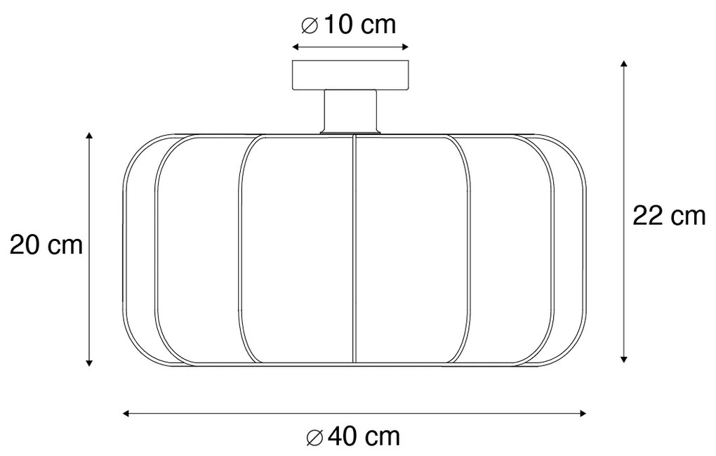 Plafon de teto Japandi branco 40cm - Madleine