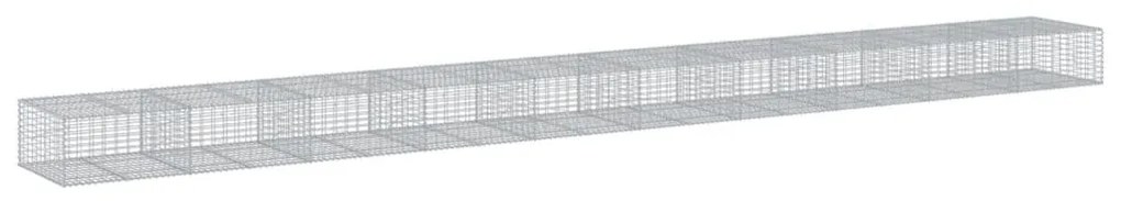 Cesto gabião com cobertura 1000x100x50 cm ferro galvanizado