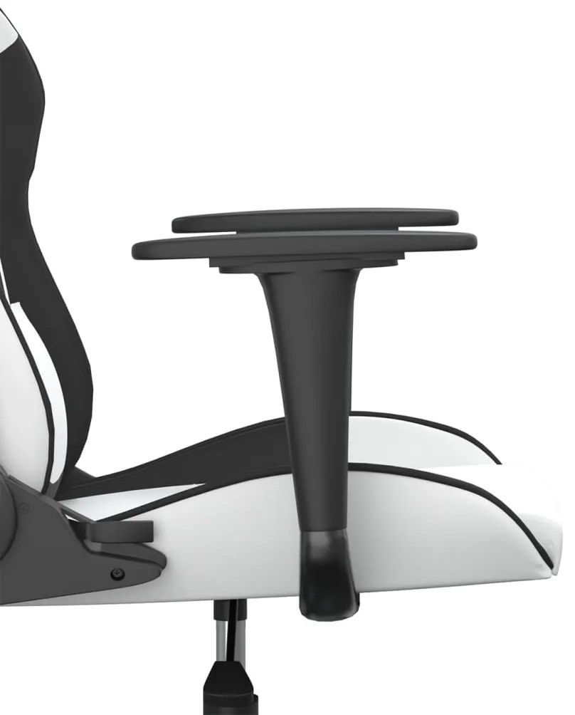 Cadeira gaming couro artificial branco e preto